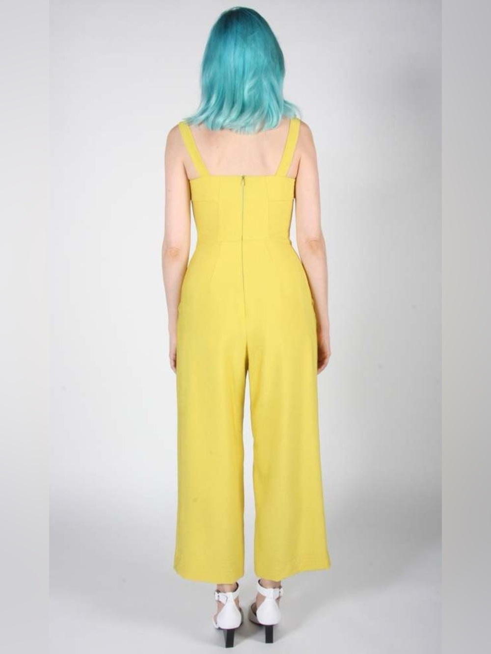 Birds of North America Sandgrouse Jumpsuit In Mustard Yellow Size 6 Square-Neck - Picture 2 of 15